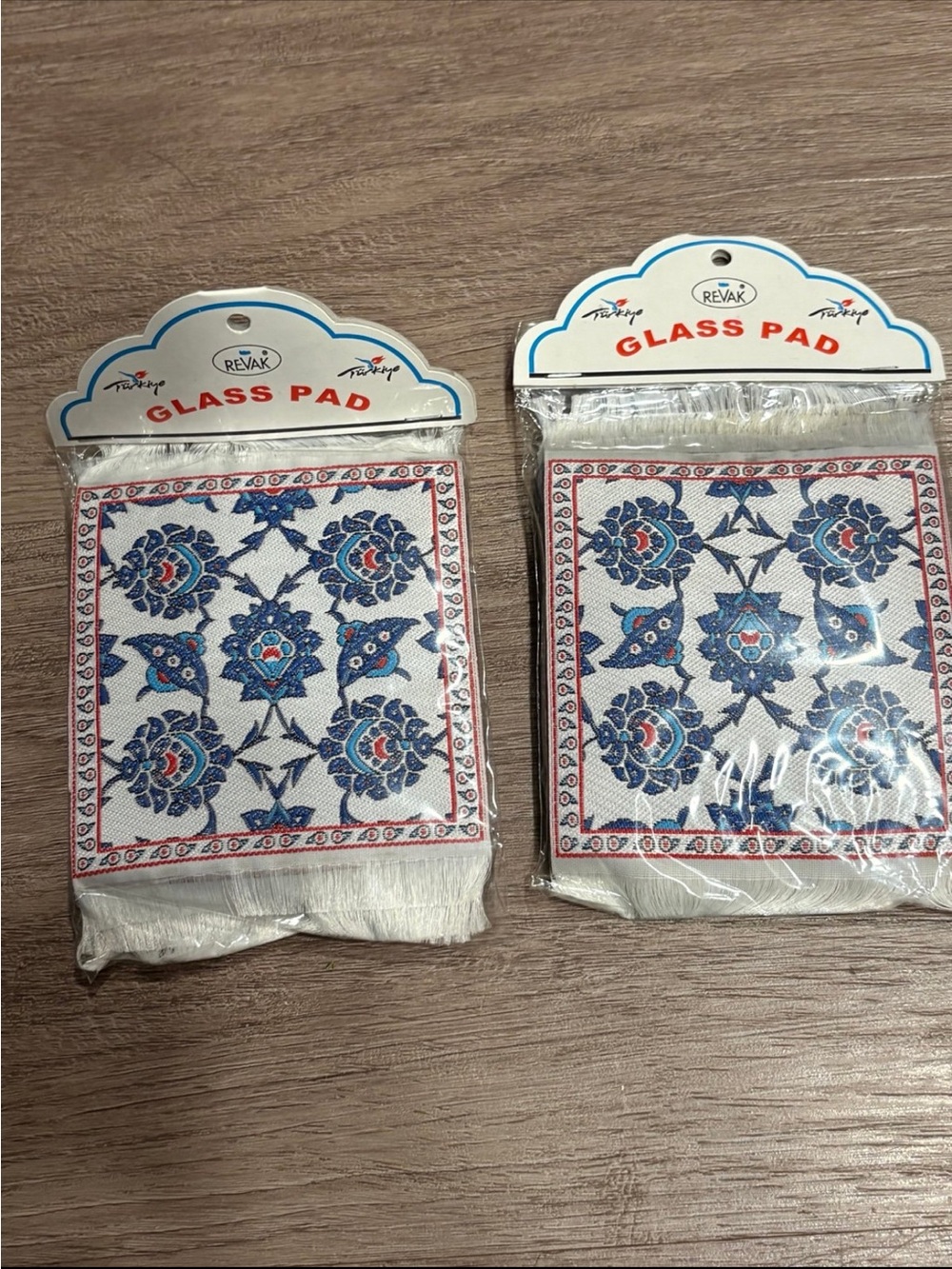 Set of 2 Turkish Ceramic Tile Style Magnetic Glass Pads Revak Turkey New Sealed